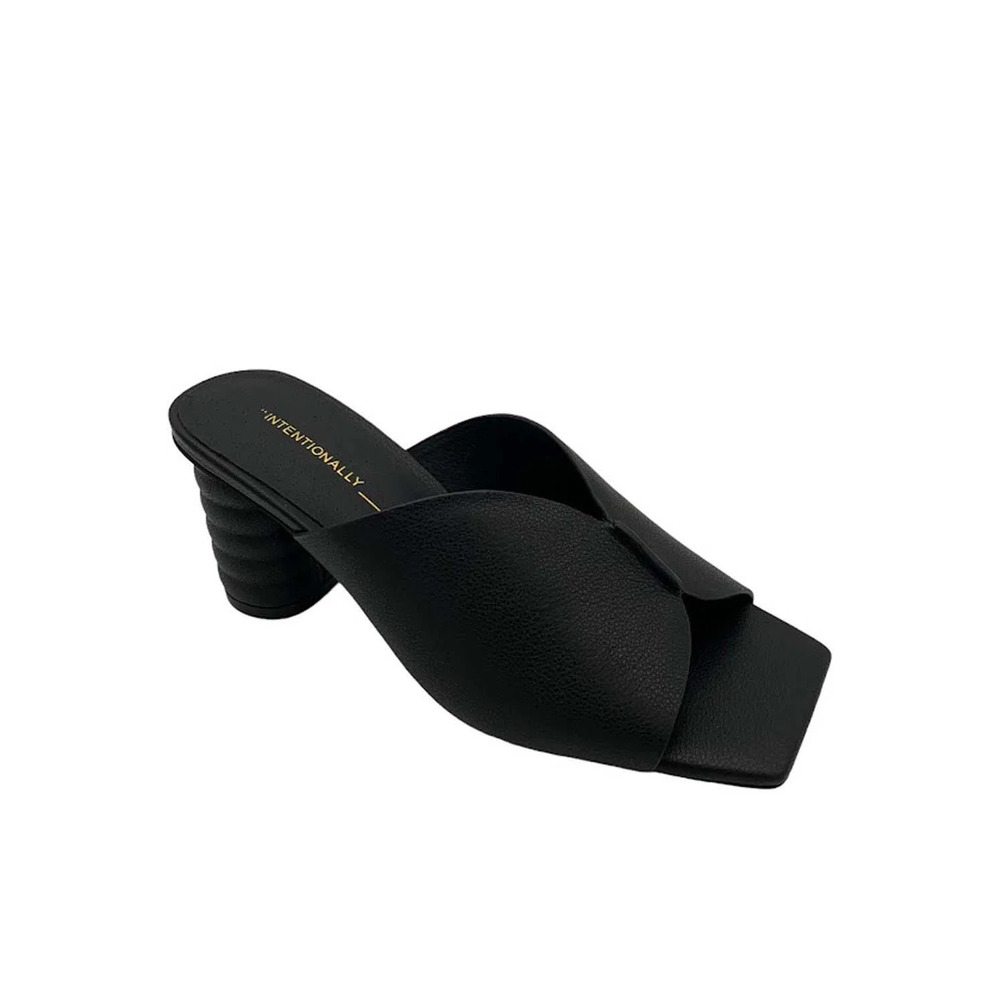 INTENTIONALLY BLANK Leather Heeled Mules Kamika Black - Medium